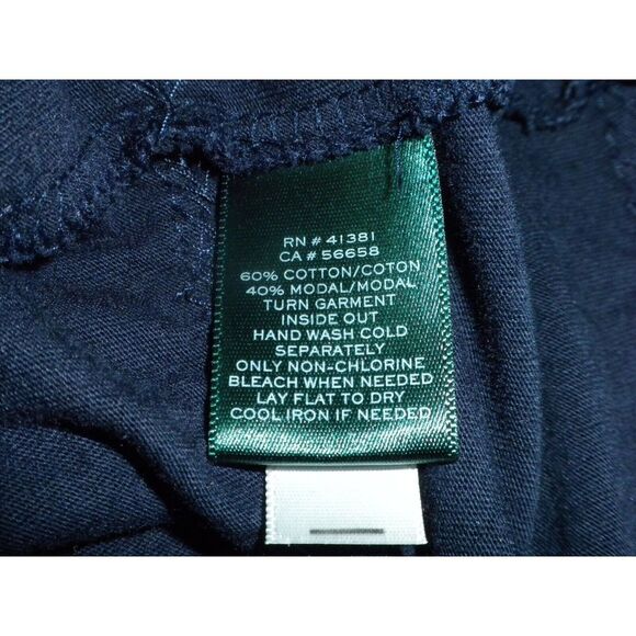 Lauren Ralph Lauren Top‎ Womens XL Blue Metallic Striped Scoop Neck Pullover - Picture 7 of 7